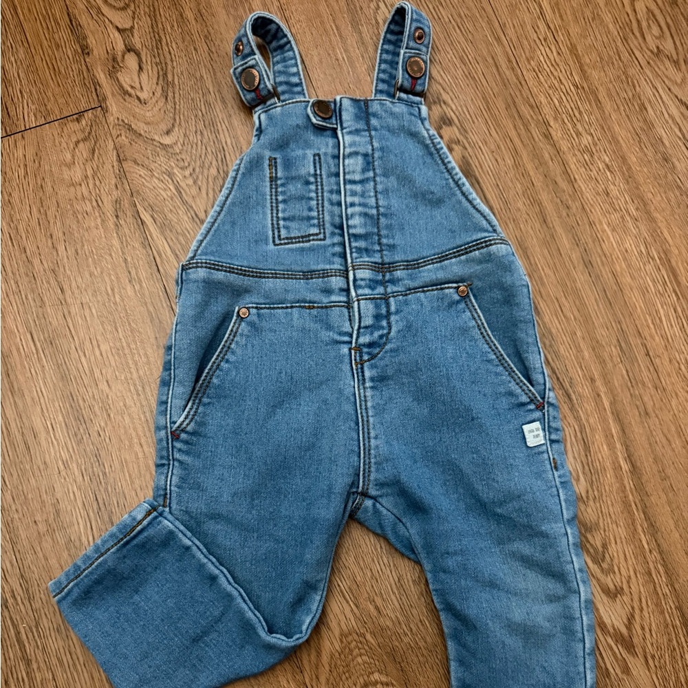 Zara Baby Preloved Girls Blue Denim Overalls
